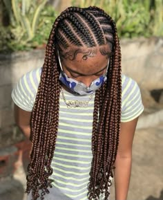 Jumbo Feed In Braids, Braids For 2023, Cornrows With Box Braids, Tutorial Ideas, Afrikaanse Mode