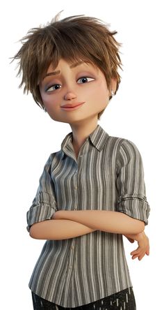 a young boy with his arms crossed and looking at the camera while wearing a striped shirt