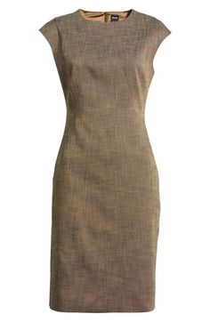 This smooth sheath dress features darts along the bodice for a fitted look that goes anywhere with ease. Back zip closure Jewel neck Cap sleeves 91% viscose, 8% polyester, 1% elastane Dry clean Made in Portugal Jewel Neck, Nordstrom Dresses, Sheath Dress, Cap Sleeves, Teak, Bodice, Portugal, Size 12, Size 4