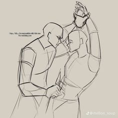 a drawing of two people hugging each other with the caption's description below