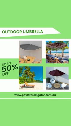 an outdoor umbrella is up to 50 % off