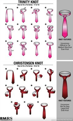 Step your tie game in 2014 guys. I COMMAND THEE! (the more intricate the knot, the more loops, then the longer the tie needs to be) Fashion Infographic, Suit Fit Guide