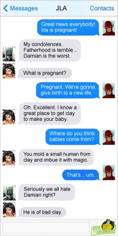 two texts that have been written to someone on their cell phones, one has an iron man