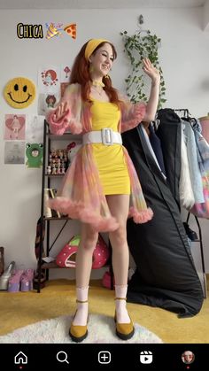 Crazy Cute Outfits, Fancy Pink Outfits Classy, Bright Alternative Fashion, Memecore Fashion, Novelty Outfits, Maximalist Outfits Vintage, Girly Pop Aesthetic Outfits, Campy Outfit, Colorful Maximalist Outfit