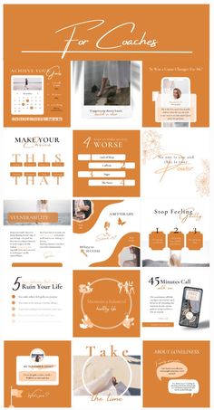 an orange and white website design with the words dream written on it's side