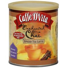 a can of caffe d'vita enchanted chai spiced tea latte