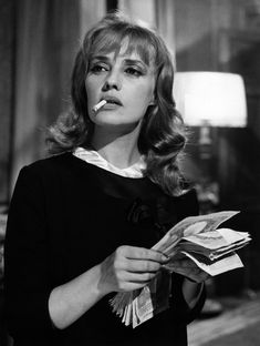 Jeanne Moreau  /  French actress - Screenwriter - Director  (January 23, 1928 - July 31, 2017)  "Eva" movie still, 1962.  Jeanne Moreau as Eva Olivier. Jules And Jim, Jean Renoir, Jean Seberg, Jacqueline Bisset, French New Wave, Jeanne Moreau, Isabelle Huppert, Francoise Hardy, Kim Basinger