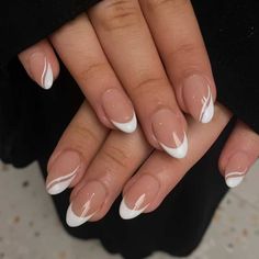 Almond Shape White French Tip, Simple Gel Nails White, White Homecoming Nails Almond, Cute White Simple Nails, White Hoco Nails Almond, French Nails Design White, Milky White Nail Art Ideas, Wedding Style Nails, Almond Nails With White Tips