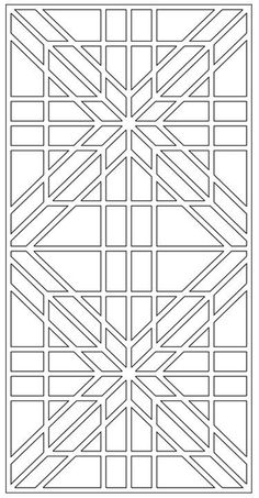 a square pattern that is made up of squares and lines, with one diagonal line in the center