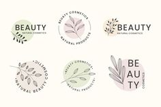 four logos for natural cosmetics and beauty products