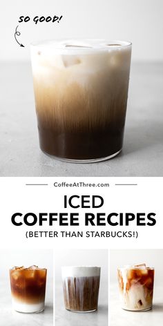 iced coffee recipe with three different shots