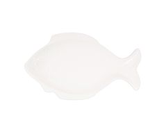 a white plastic fish on a white background