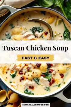 Bowl of homemade Tuscan chicken soup recipe Chicken Toscana Soup, Chicken Zuppa Toscana Soup, Crockpot Tuscan Chicken Soup, Instant Pot Tuscan Chicken Soup, Tuscan Chicken Noodle Soup, Tuscany Chicken Soup, Chicken And Spinach Soup, Easy Tuscan Chicken, Chicken Parmesan Soup Recipe