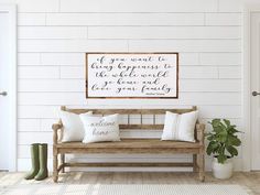 PRICES MAY VARY. Size for Decorating ➤ 12x22 inch size is perfect for living room decor, guest room decor or entryway decor. Exquisite Material ➤ Made of high quality wood, premium materials ensure a lightweight yet sturdy structure. The rustic sign will be a wonderful decor on the wall. Easy to Hang or Stand ➤ Pre-installed hanging hooks makes this wood wall decor easy to mount, and it is also able to stand on table, shelf, cabinet and everywhere. Classic Farmhouse Decor ➤ Aimed at the simple a Entryway Signs, Scripture Signs, Family Wood Signs, Mdf Frame, Farmhouse Wall Art, Farmhouse Wall Decor, Farmhouse Signs, Farmhouse Wall, Farmhouse Living