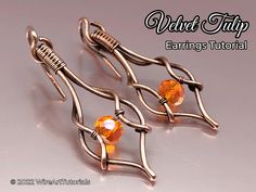 Wirearttutorials Velvet Tulip Earrings Wire Wrap Tutorial - Etsy Wire Wrap Tutorial, Wire Weaving Tutorial, Tulip Earrings, Jewelry Making Wire, Wire Jewelry Patterns, Weave Bracelet, Wrap Tutorial, Wire Wrapped Stone Jewelry, Wire Wrap Jewelry Designs