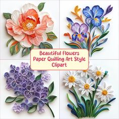 beautiful flowers paper quilling art style clipart by creative arts and crafts for all ages