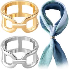 PRICES MAY VARY. Package Included: You will get 2 pcs scarf ring clip in total. Size is 0.91x0.43 inch/ 2.3x1.1 cm. 2 Classic Colors: There are 2 colors for your choice: gold and silver. You can choose the colors to match your different style outfits. Exquisite Scarf Buckle: These scarf ring clips are made of alloy, hypoallergenic, and the smooth coating surface can protect your scarf from wear or scratches. Simple and modern design, elegantly fasten your scarves, shawl and t-shirts. Perfect Gif Western Scarf, Scarf Buckle, Scarf Clip, Scarf Rings, Birthday Thanksgiving, Scarf Pin, Perfect Gif, Scarf Dress, Female Friends