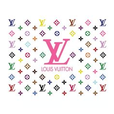 the louis vuitton logo surrounded by multicolored stars