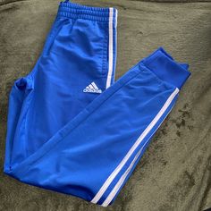 Blue Adidas Joggers They Are Like Brand New Only Been Worn Maybe Twice. Adidas Blue Three Stripes Activewear, Adidas Blue Sweatpants For Jogging, Blue Adidas Activewear For Jogging, Adidas Blue Joggers For Sports, Adidas Blue Jogging Bottoms, Blue Sportswear Joggers With Three Stripes, Blue Sportswear Pants With Three Stripes, Blue Jogging Pants With Three Stripes, Blue Three Stripes Joggers Sportswear