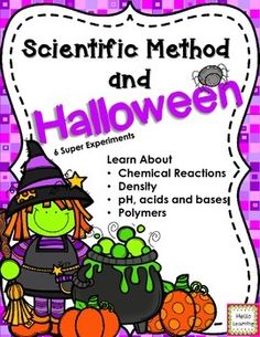 a halloween themed poster with the words, scientific method and an image of a witch