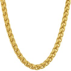 PRICES MAY VARY. Choice of 3mm ( ~ 1/8 inch ) or 5mm ( ~ 3/16 inch ) Basket Weave Necklaces are Made To Last with up to 20X more 24 karat gold plating than standard electroplated fashion jewelry; Available in 16 18 20 22 24 and 30 inches  Made In USA since 1987 by a small family run business; Comes in a black velvet pouch for easy gift giving  Lifetime Jewelry is the Next best thing to solid gold, You can get ten of ours for every piece of 14k or 18k you buy  Wear this stunningly gorgeous Gold N Lifetime Jewelry, Thick Gold Chain, Jewelry Chains, Woven Necklace, Woven Chain, Italian Jewelry, Chains Necklaces, Gold Accessories, Basket Weave