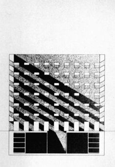 an architectural drawing with black and white lines on the outside, and squares in the middle