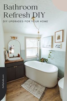 the bathroom refresh diy is on display in this magazine