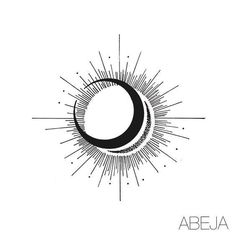 the sun and moon are drawn in black on a white background with text above it