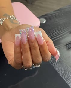 Her Nails, French Acrylic Nails, Acrylic Nails Coffin Pink