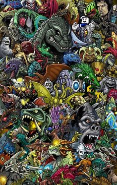 an image of many different types of monsters