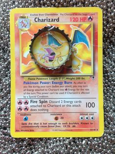 a pokemon card with the name charizard on it