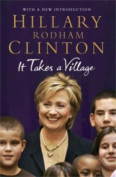 the book cover for it takes a village, featuring a smiling woman surrounded by children