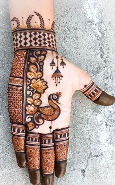 a henna tattoo on the palm of someone's hand