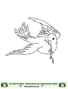 a drawing of a bird flying with its wings spread out and the words free kids coloring pages and creative pictures sheets