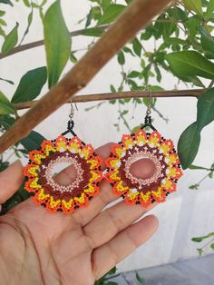 All of our earrings are made with sterling silver hooks, they are made of 925 sterling silver and the clasps of the earrings are made of transparent silicone. Especially for people with mild sensitivity. Beaded earrings, mexican earrings, huichol art, gift for her. Beaded jewelry made of beads is an important element of the Huichol clothing, the use both women and men, especially certain necklaces, earrings and bracelets. Huichol art and handicrafts are recognized worldwide and are setting trend Huichol Clothing, Huichol Earrings, Mexican Earrings, Huichol Art, Hippie Earrings, Artisan Earrings, Earrings Beaded, Colorful Earrings, Art Gift