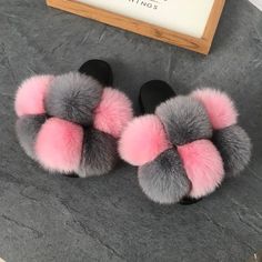 Fluffy Shoes, Fur Sandals, Grey Fur, Crocodile Shoes, Fashion Shoes Sandals, Cute Shoes Heels, Fluffy Slippers, Cute Slippers, Orange Shoes