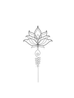 a black and white drawing of a flower