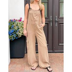 Thanks For Checking Out Our Fabulous Posh Closet!! All Of Our Items Are New With Tags! Never Worn Or Used <3 - Composition: 100% Tencel Lyocell - Description: Who Doesn't Love A Good Pair Of Overalls? Cargo Style Overalls. Flattering And Comfy Staple Piece. Adjustable Straps. Machine Wash Cold. 100% Tencel. - We Ship From Multiple Warehouses So It's Not Possible For Us To Bundle - Because All Of Our Merchandise Is Brand New And Often Times In Original Packaging, Extra Photos Or Measurements Cann Khaki Cotton Utility Overalls, Khaki Long Sleeve Utility Overalls, Medium Wash Wide-leg Overalls With Pockets, Medium Wash Full-length Overalls With Pockets, Cotton Pre-washed Overalls, Style Overalls, Ripped Denim Pants, Pockets Fashion, Jean Overalls