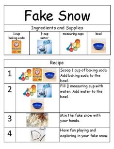 an image of fake snow worksheet