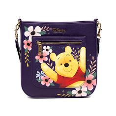 Step up your Disney fashion with our WondaPop Designer Series -- Winnie the Pooh Crossbody/Shoulder Bag. Impress your friends with this chic Disney bag that you can wear anywhere. Our Designer Series is a high end rendition of a beautiful Disney handbag made of soft pebble grain vegan leather with custom printed "Disney" lining, gold "Disney" die cut badge and multiple interior pockets. Disney Lines, Disney Logo, Square Backpack, Disney Handbags, Disney Fashion, Disney Bag, Star Wars Collection, Disney Kids, Mary Poppins