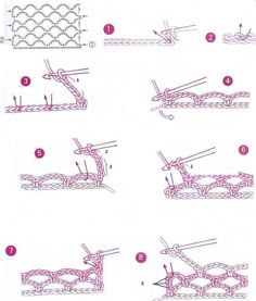 instructions on how to crochet the pattern for an afghan shawl with pictures