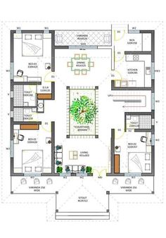 the floor plan for a small house with three bedroom and two bathrooms on each side