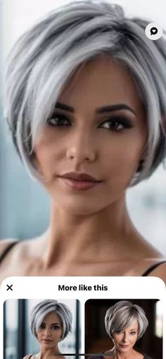 Grey Shaggy Bob, Short Silver Hair Styles, Blonde Balayage Bob Short, Pixy Bob, Short Inverted Bob Hairstyles, Silver Hair Bob, Haircuts For Plus Size Women, Short Stacked Bob Haircuts