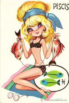 a woman in a bathing suit holding two fish on a hook with the caption, i love fishing