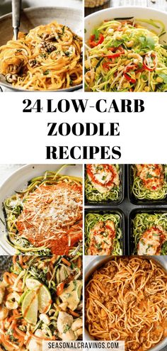 the best low carb zoodle recipes to make for lunch or dinner, including zucchini noodles and pasta