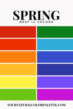 the color scheme for spring, which includes different colors