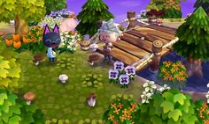 the animal crossing game has many animals and flowers in its area, including sheeps