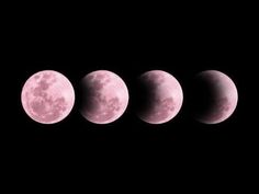 five phases of the moon are shown in this image