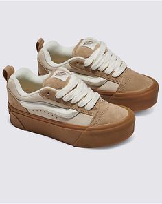 Cute Shoes For Fall, Comfy Fall Shoes, Brown Chunky Shoes, Tan Vans Outfit, Shoes To Get For Christmas, Casual Fall Shoes, Teacher Sneakers, Cute Fall Shoes, Cute Vans Shoes