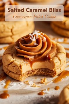 salted caramel bliss cheesecake - filled cookie